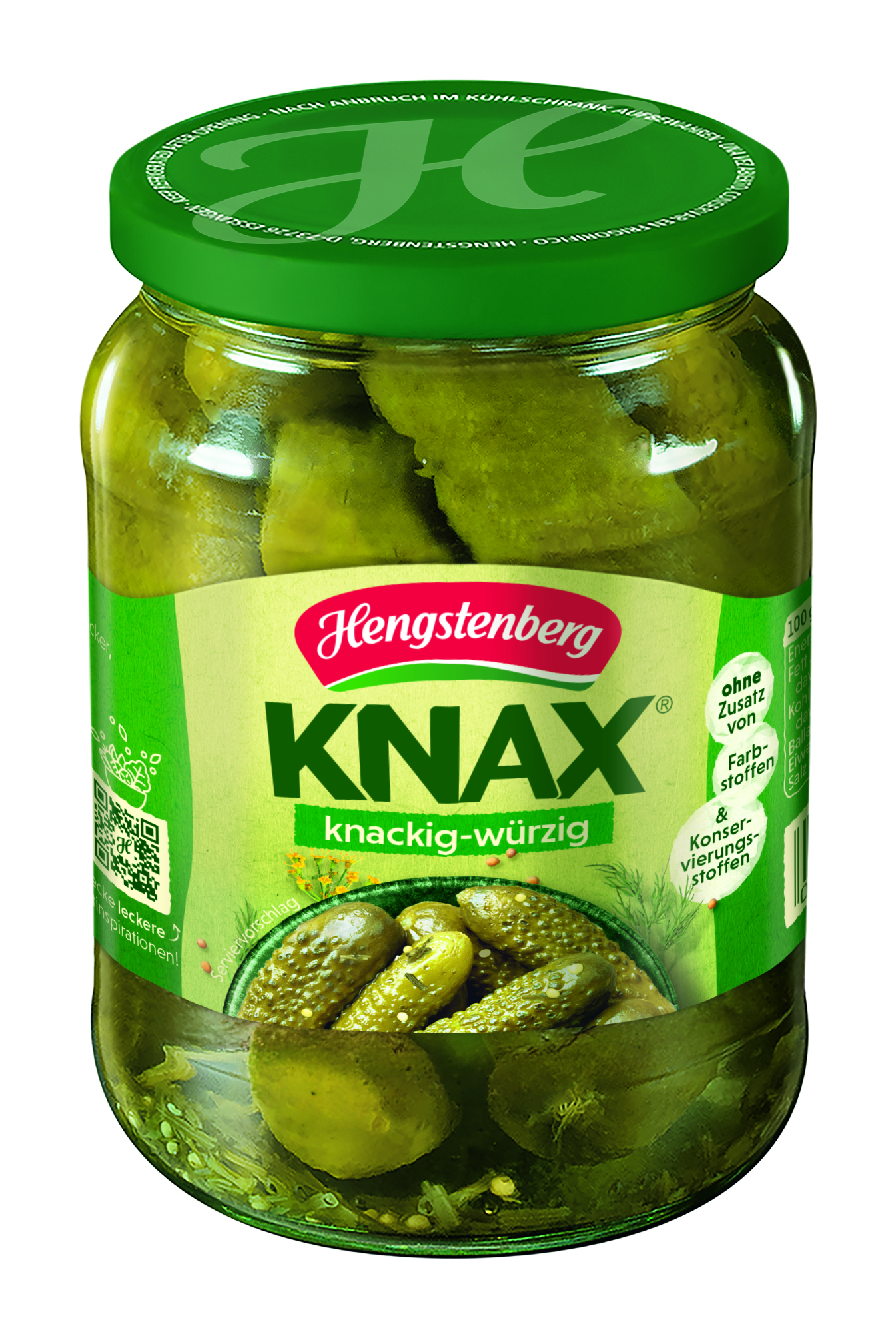 Hengstenberg KNAX Gewürzgurken 720 ml Glas