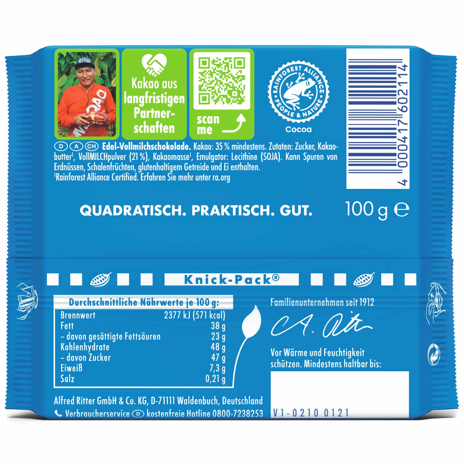 Ritter Sport Edel-Vollmilch 100 g